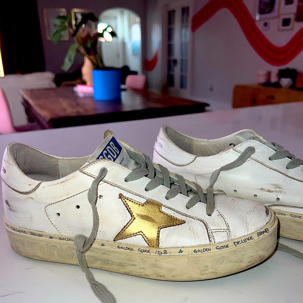 Golden Goose Hi Star Sneakers with golden star ✨